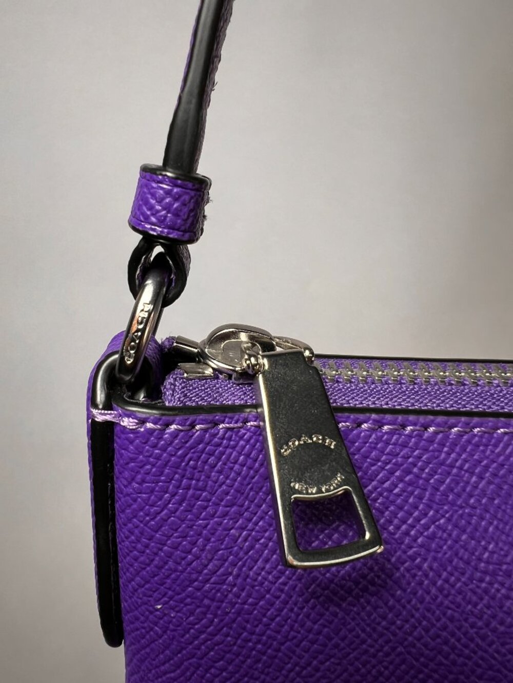 COACH Rowan File Crossbody Bag Leather Sport Purple Silver NWOT - Picture 3 of 11